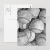 Carte Postale Baseball noir et blanc (Devant / Derrière)