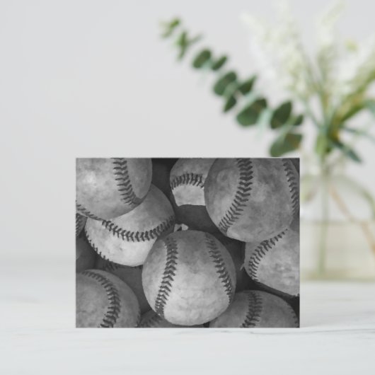 Carte Postale Baseball noir et blanc (Debout devant)