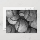 Carte Postale Baseball noir et blanc (Devant / Derrière)