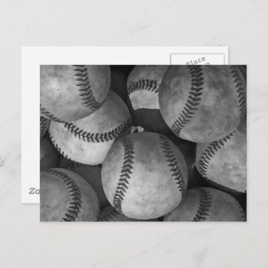 Carte Postale Baseball noir et blanc (Devant / Derrière)