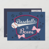 Carte Postale Baseball ou bows Genre Reveal (Devant / Derrière)