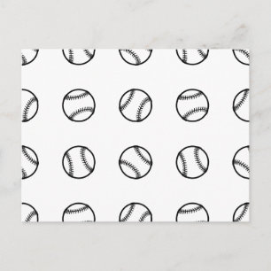 Carte Postale Baseball Outlines Pattern Sports Art CUSTOM COLOR