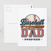 Carte Postale Baseball Papa - Classique (Devant / Derrière)