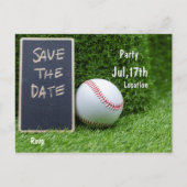 Carte Postale Baseball Party enregistrer la date sur le tableau  (Devant)