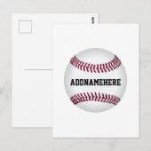 Carte Postale Baseball personnalisé (Devant / Derrière)