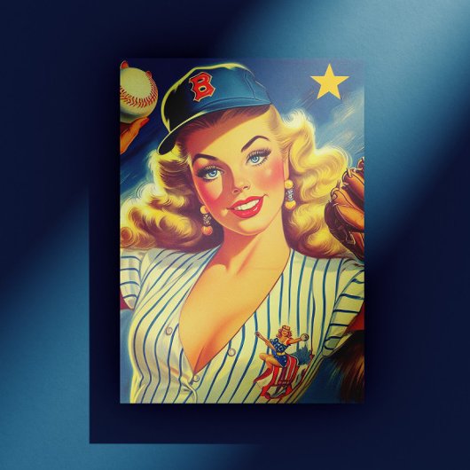 Carte Postale Baseball pin-up vintage