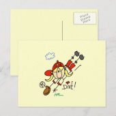 Carte Postale Baseball Plongeuse Filles T-shirts et Cadeaux de S (Devant / Derrière)