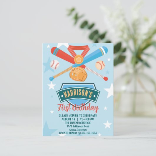 Carte Postale Baseball Rookie de l'année 1er anniversaire (Debout devant)