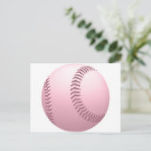 Carte Postale Baseball rose doux (Debout devant)