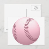 Carte Postale Baseball rose doux (Devant / Derrière)