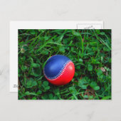 Carte Postale Baseball Rouge et Bleu avec Stitch Blanc (Devant / Derrière)