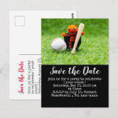 Carte Postale Baseball sauver la date Baseball Halloween Party (Devant / Derrière)