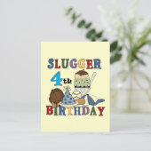 Carte Postale Baseball Slugger 4e anniversaire (Debout devant)