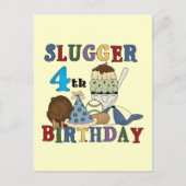 Carte Postale Baseball Slugger 4e anniversaire (Devant)