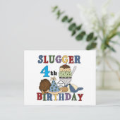 Carte Postale Baseball Slugger 4e anniversaire (Debout devant)