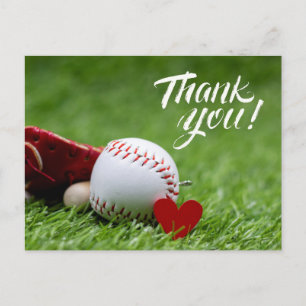 Carte Postale Baseball sur gazon pour Merci