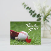 Carte Postale Baseball sur gazon pour Merci  (Debout devant)