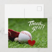 Carte Postale Baseball sur l'herbe verte pour Merci (Devant / Derrière)