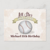 Carte Postale Baseball vintage All Star Simple Anniversaire (Devant)