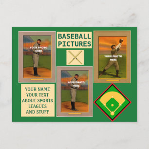 Carte Postale Baseball Your Photos and Text Sports