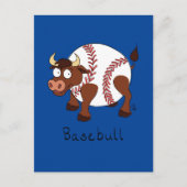 Carte postale Basebull Funny Bull Baseball (Devant)