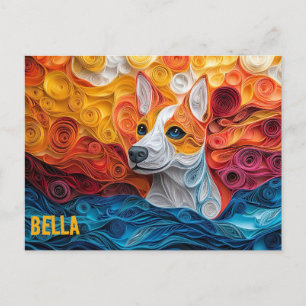 Carte Postale Basenji Papier Quitter Art Chien Portrait
