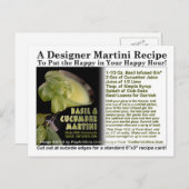 Carte postale Basil Gin infusé Concombre Martini R (Devant / Derrière)