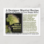 Carte postale Basil Gin infusé Concombre Martini R (Devant)