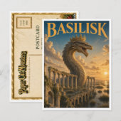Carte Postale Basilic, Monstre de Fantasy Gothique (Devant / Derrière)