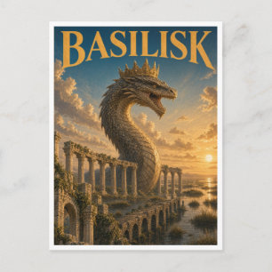 Carte Postale Basilic, Monstre de Fantasy Gothique