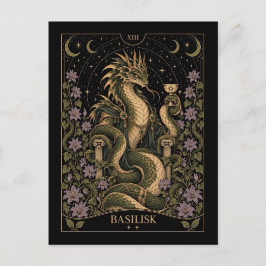Carte Postale Basilic, Starlit Tarot Art (Devant)