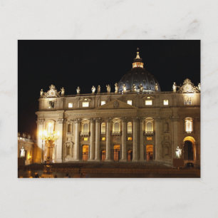 Carte Postale Basilique de la Cité du Vatican la nuit