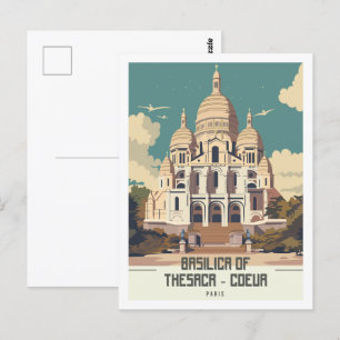 Carte Postale Basilique de Thesaca Coeur Paris Lieu de voyage