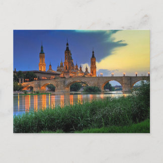 Carte postale Basilique del Pilar à Saragosse, Esp