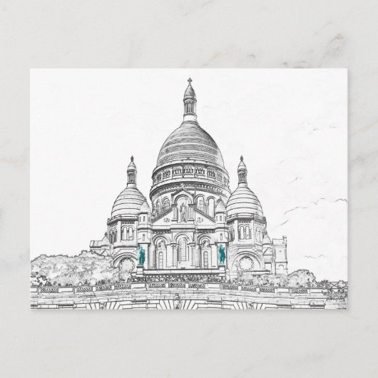 Carte Postale Basilique du Sacré-Cœur sur la colline de Montmart (Devant)