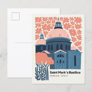 Carte Postale Basilique Saint Marks Venise Italie Voyage floral