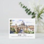 Carte Postale Basilique Saint-Pierre de Rome aquarelle panoramiq (Debout devant)