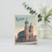 Carte Postale Basilique Sainte-Marie de Cracovie (Debout devant)