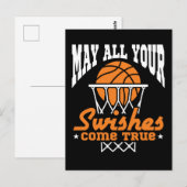 Carte Postale Basket-ball amusant Que tous vos Swish deviennent (Devant / Derrière)