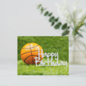Carte Postale Basket-ball avec signe Joyeux Anniversaire sur her (Debout devant)