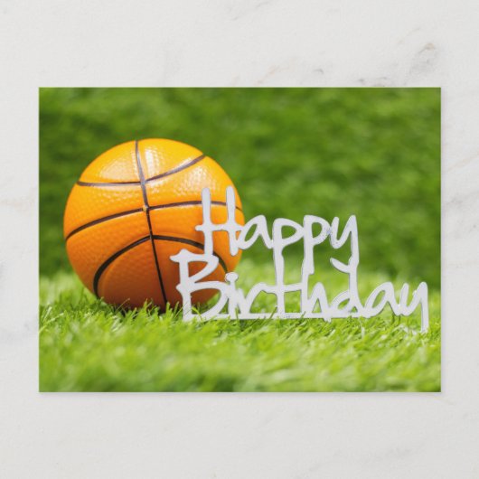 Carte Postale Basket-ball avec signe Joyeux Anniversaire sur her (Devant)