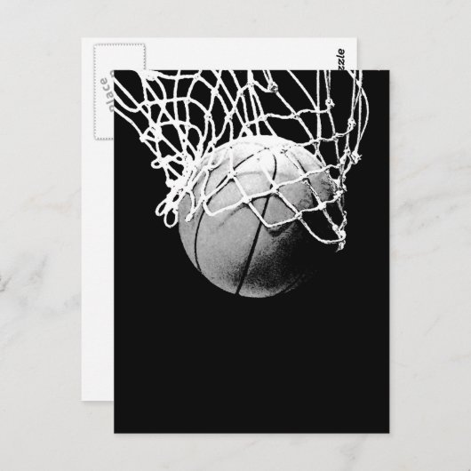 Carte Postale Basket-ball dans les ombres Closeup Vertical Post  (Devant / Derrière)