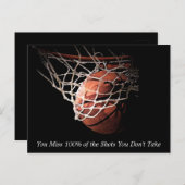 Carte Postale Basket-ball de devis motivationnel (Devant / Derrière)