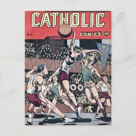 Carte Postale Basket-ball des bandes dessinées catholiques (Devant)