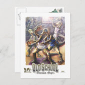 Carte Postale Basket-ball Dinosaur (Devant / Derrière)