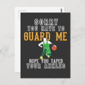 Carte Postale Basket-ball drôle (Devant / Derrière)