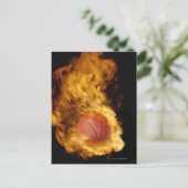 Carte Postale Basket-ball en feu (composite numérique) (Debout devant)