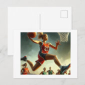 Carte Postale Basket-ball féminin, (Devant / Derrière)