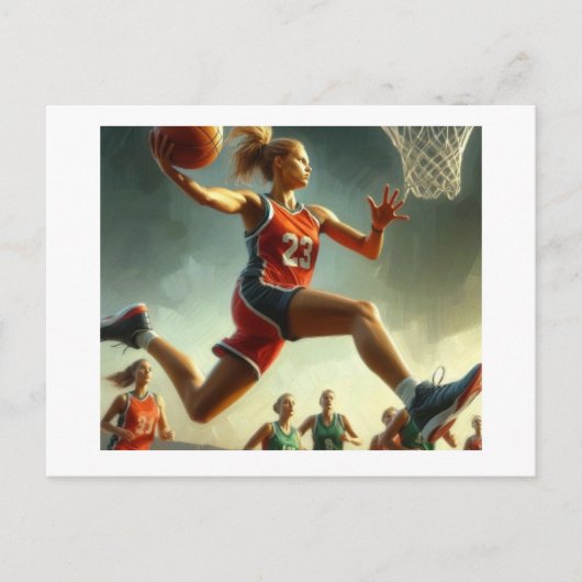 Carte Postale Basket-ball féminin, (Devant)