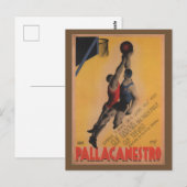 Carte Postale Basket-ball italien vintage (Devant / Derrière)